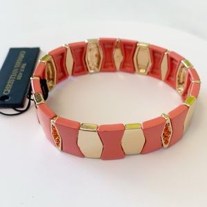 Christian Siriano Enamel Stretch Bracelet Crystal Stone Bracelet